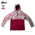 undetachable hood elastic string in hem channel Custom color women's outdoor jacket